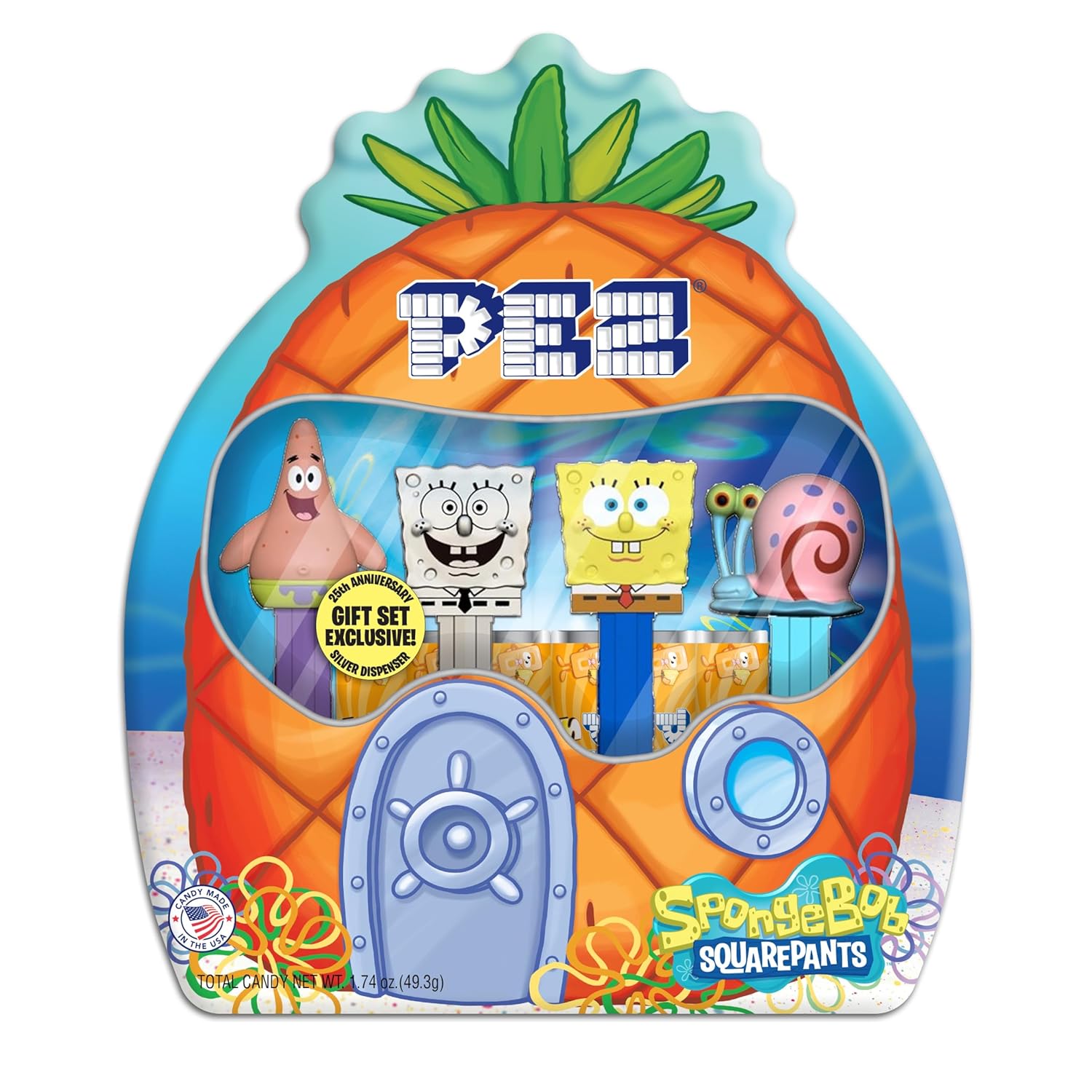 PEZ Spongebob Gift Set Collective Tin 4 Dispensers