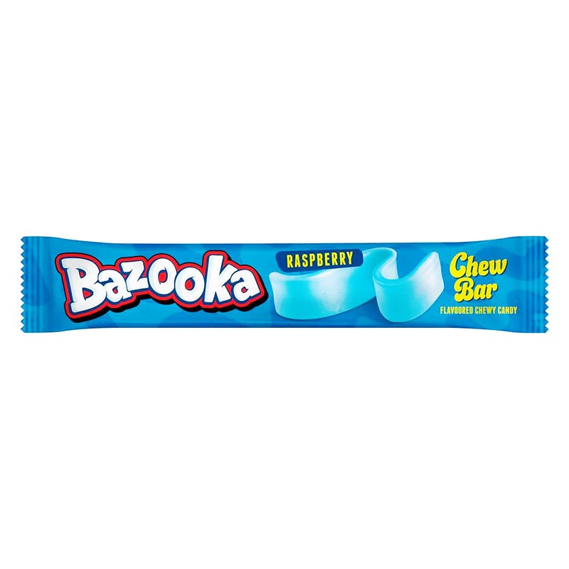 Bazooka UK Chews Sour Chewy Candy Bar Blue Raspberry 14g 60ct Tray