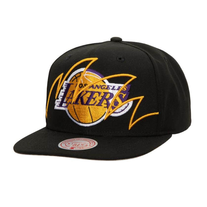 Los Angeles Lakers Mitchell and Ness Shark Bite Snapback Hat