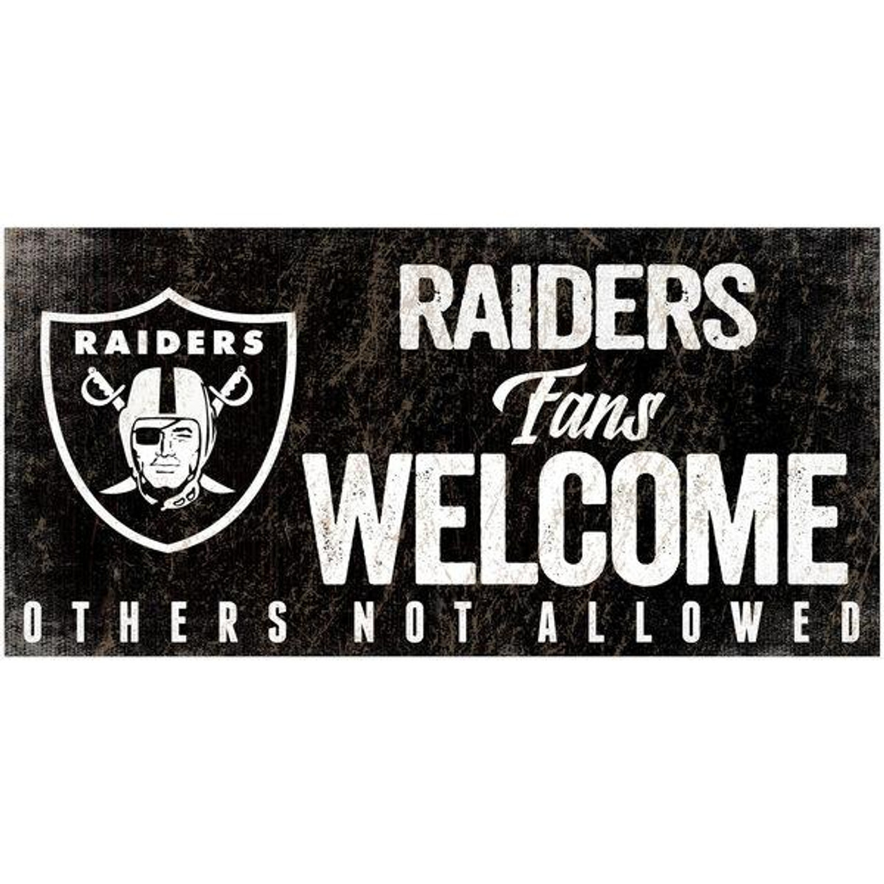 Las Vegas Raiders Wood Welcome Sign