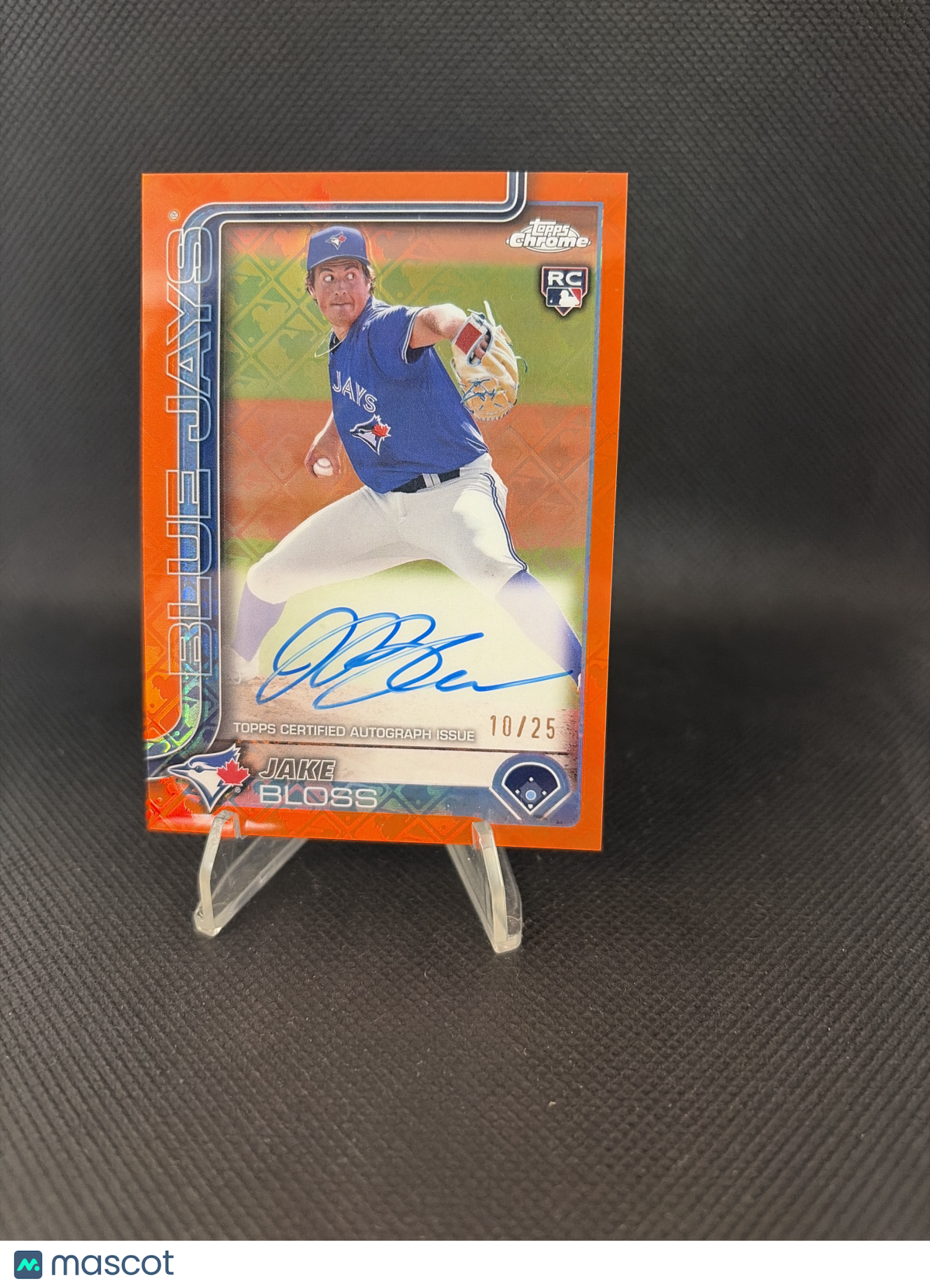 2025 Topps Chrome Jake Bloss Orange Logofractor Auto /25