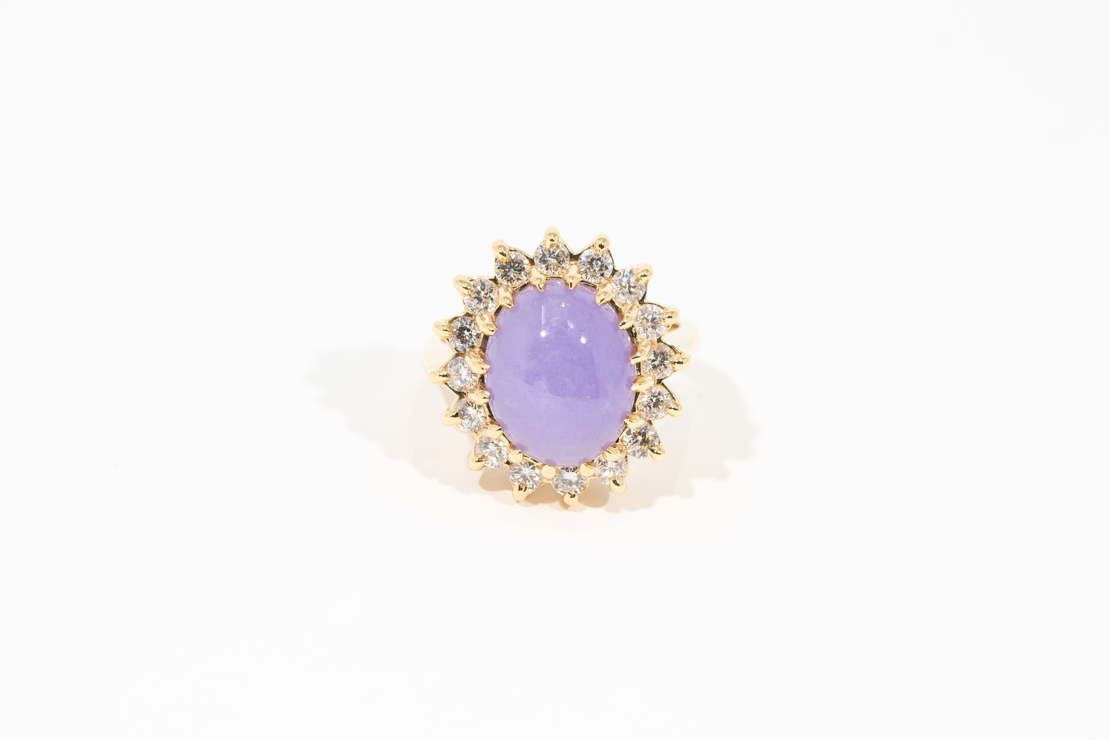 Lavender Sun 14K Yellow Gold Lavender Jade Ring