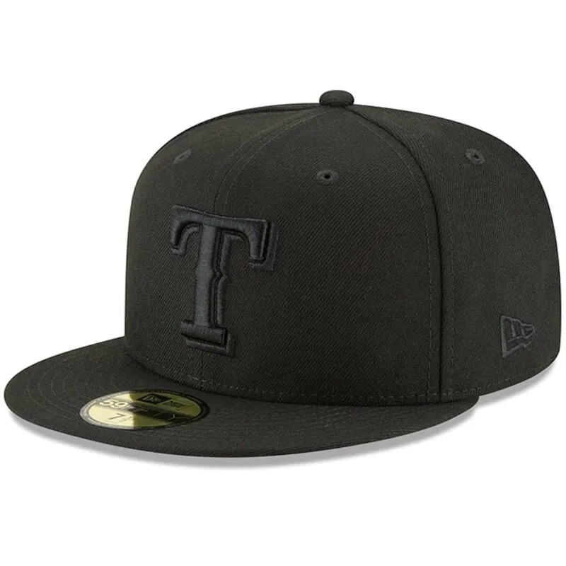 Texas Rangers New Era 59FIFTY Blackout Hat