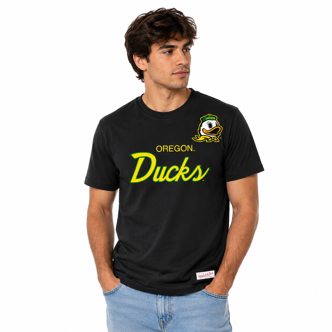 Oregon Ducks Charcoal Mitchell and Ness Elite Script Shirt Shirt
