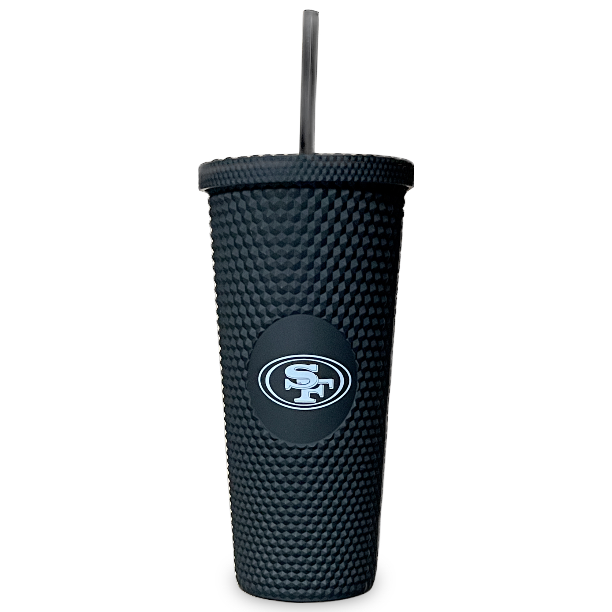 San Francisco 49ers Black Studded Straw Tumbler 24oz