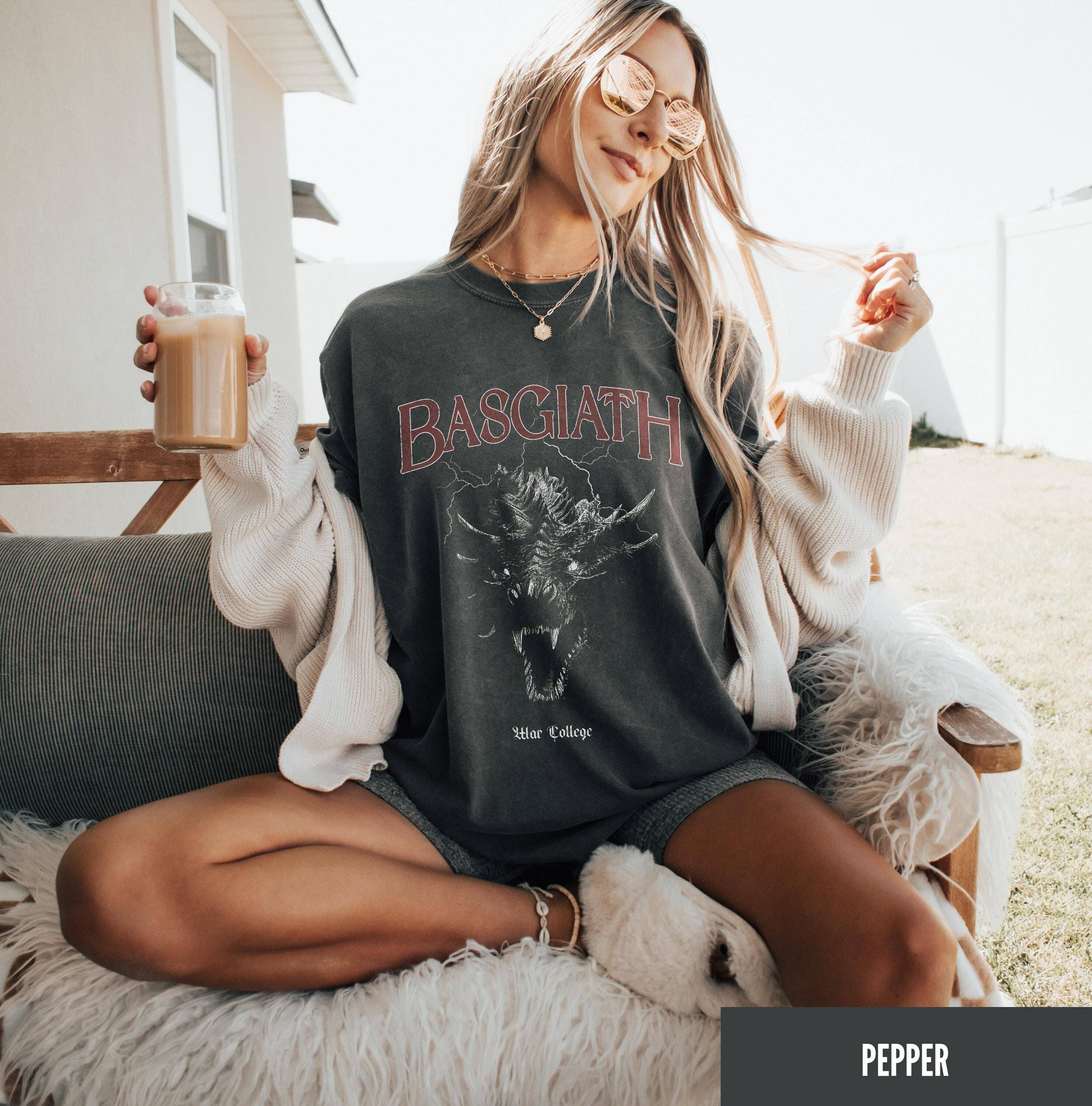 Basgiath War College Shirt - Distressed Iron Flame Merch: T-shirt / Dark Heather, XL
