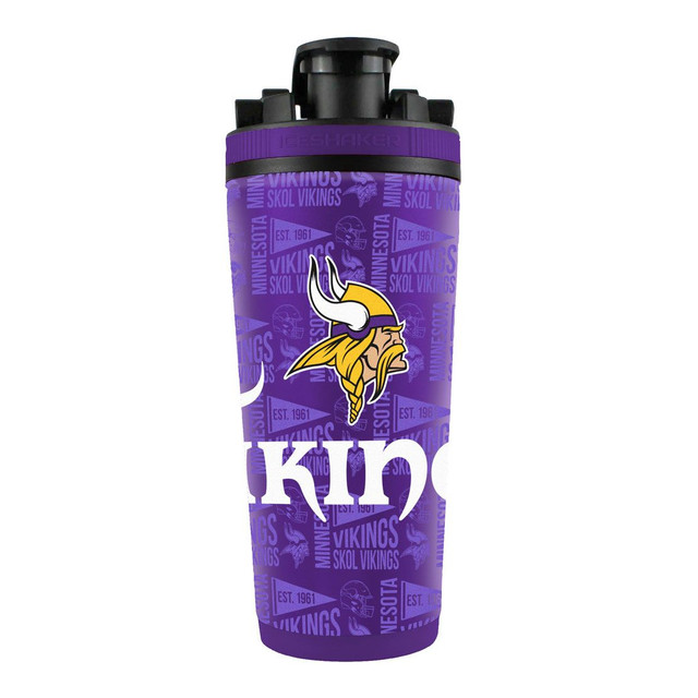 Minnesota Vikings 4D Stainless Steel Ice Shaker 26oz