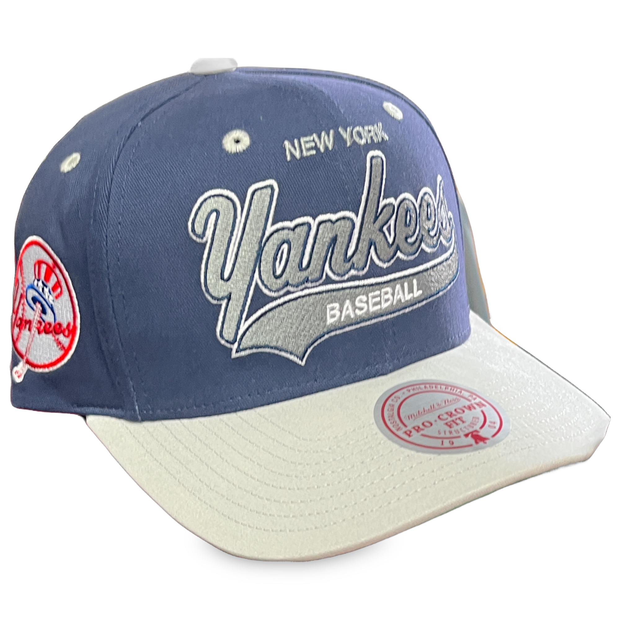New York Yankees Navy Retro Tail Sweep Mitchell and Ness Snapback Hat