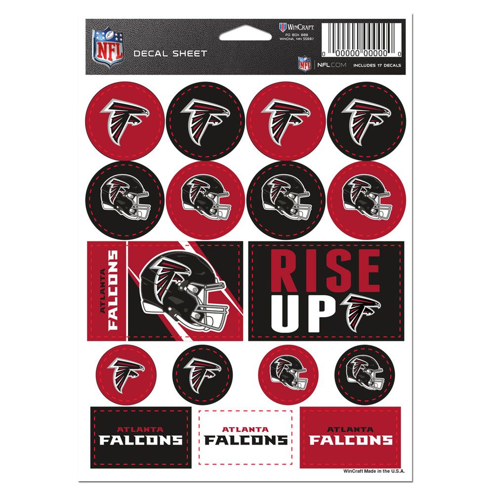 Atlanta Falcons Vinyl Decal Sheet 5x7"