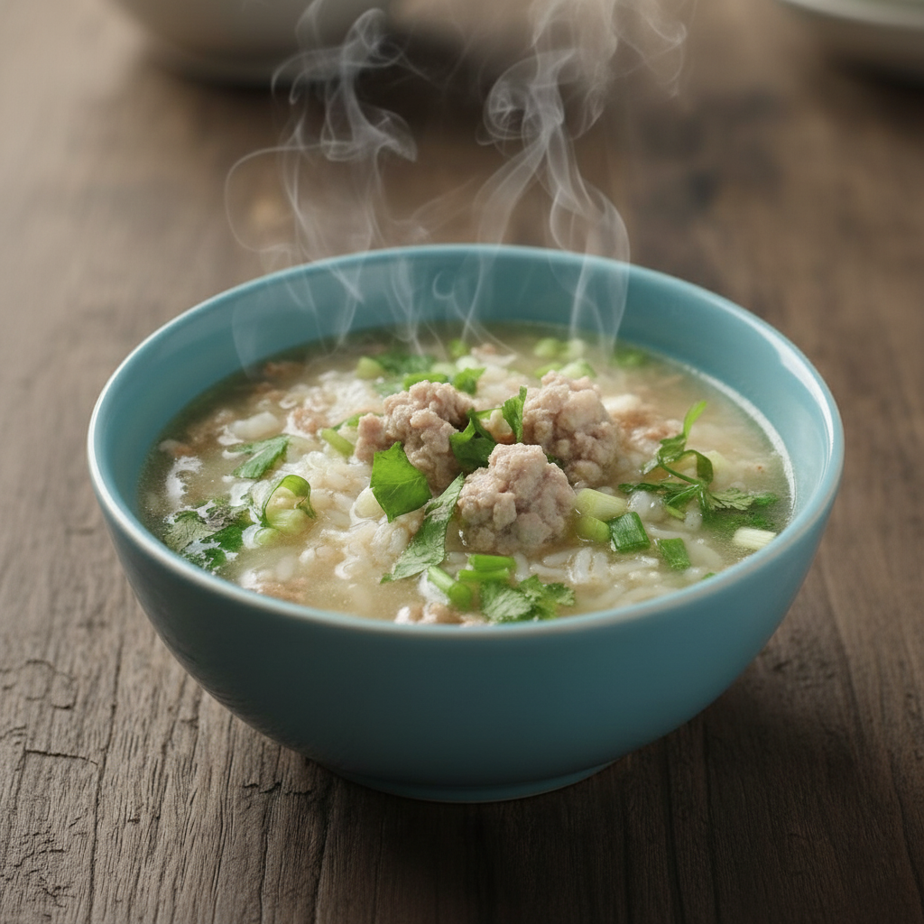 Minced Pork Rice Soup
