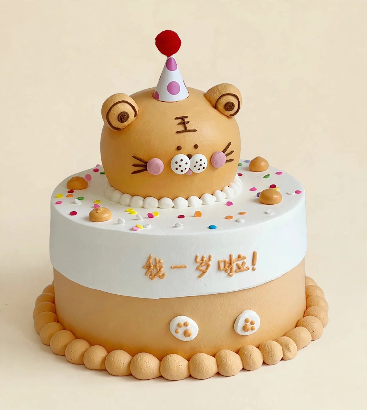 Tiger Cub First Birthday Cake — HoneyMe Bakery, Bellevue