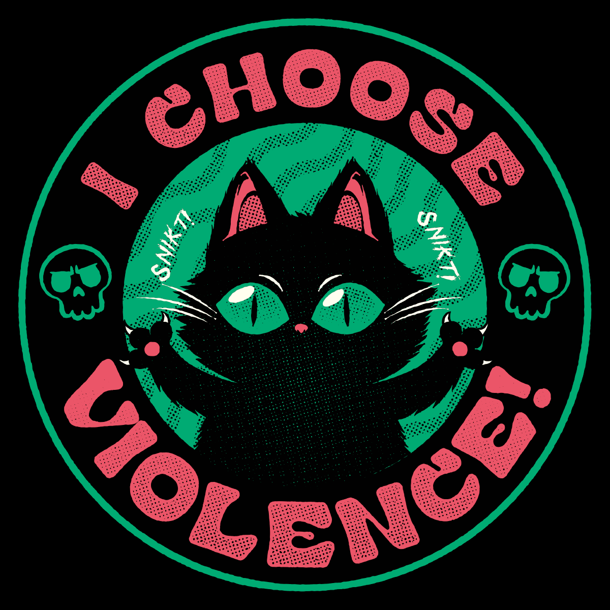 Wicked Clothes - 'I Choose Violence (Cat)' Shirt: Large