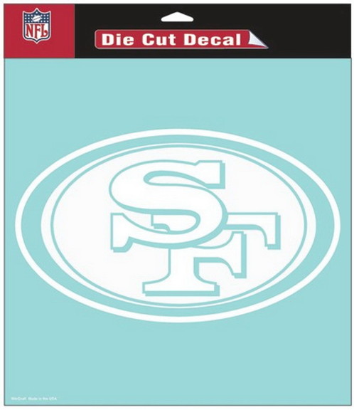 San Francisco 49ers White Perfect Cut Decal 8x8"