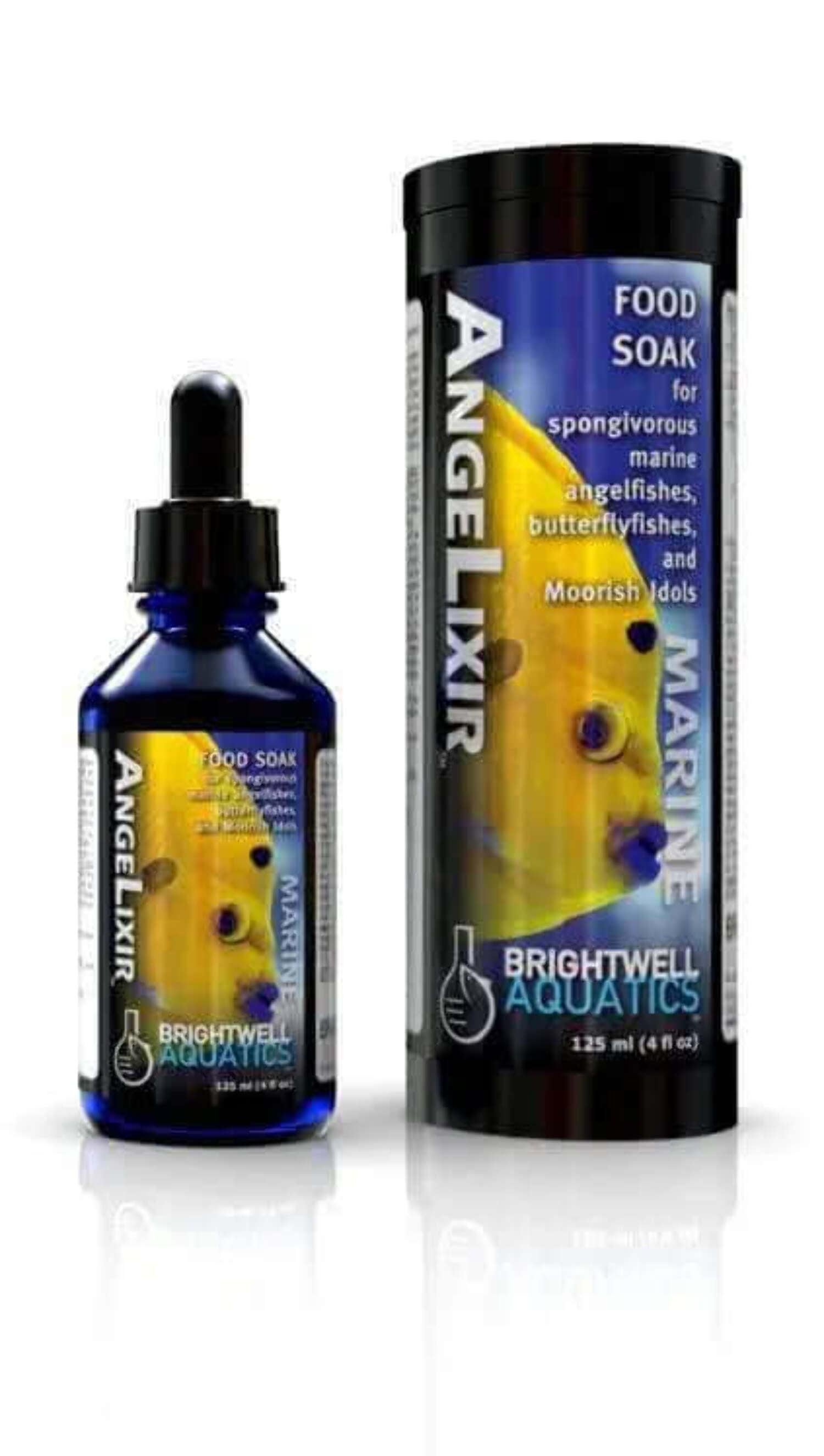 Brightwell Aquatics 4 fl. Oz. Angelixir Food Soak for Spongivorous Marine Fishes, 125 ml