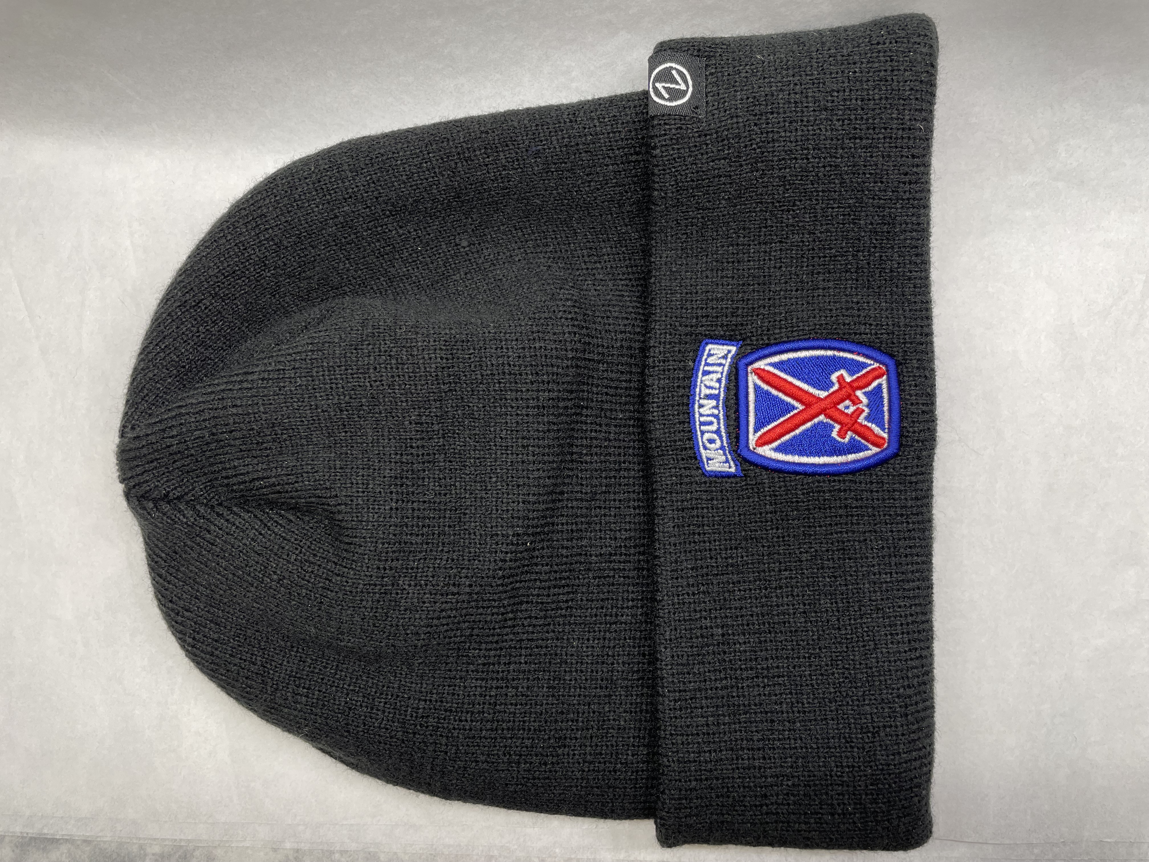 10th Mountain Division Logo Black Knit Zephyr Beanie