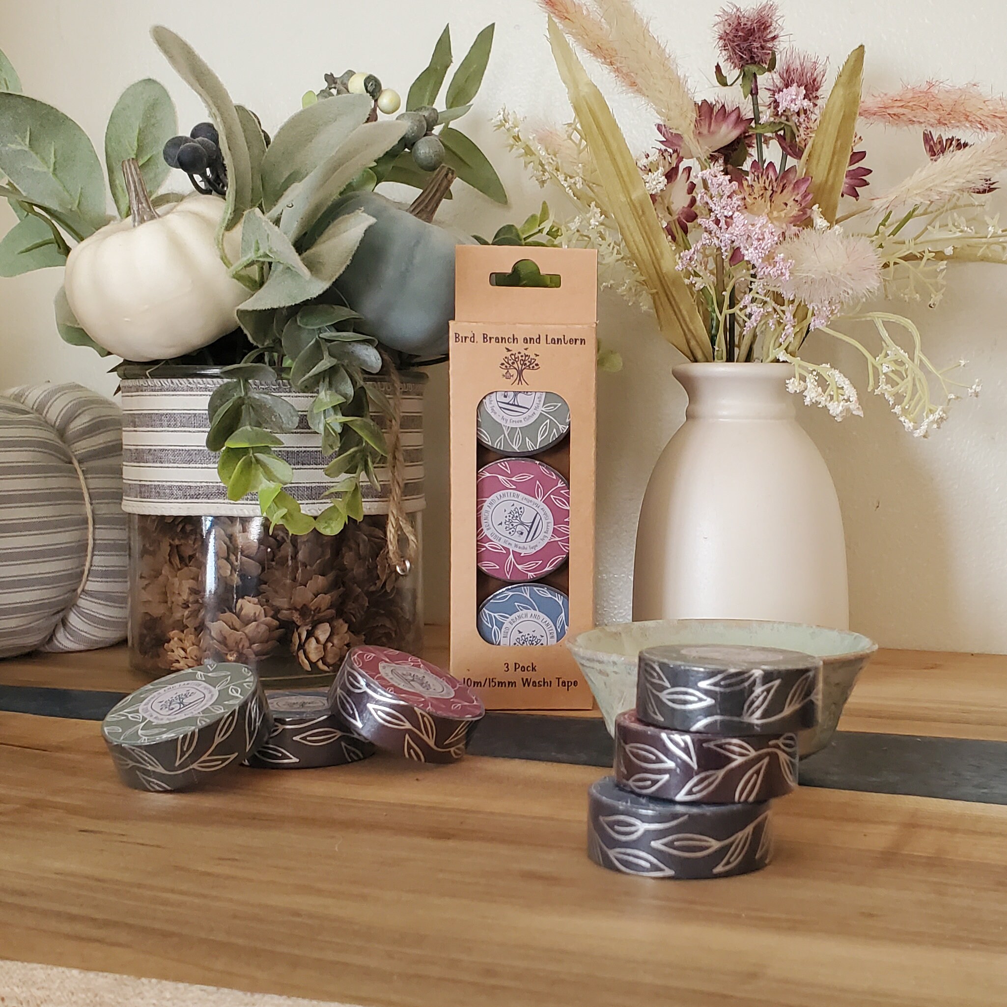 Ivy Silver Metallic (Berry, Blue, Green) 15mm Washi Tape Bundle