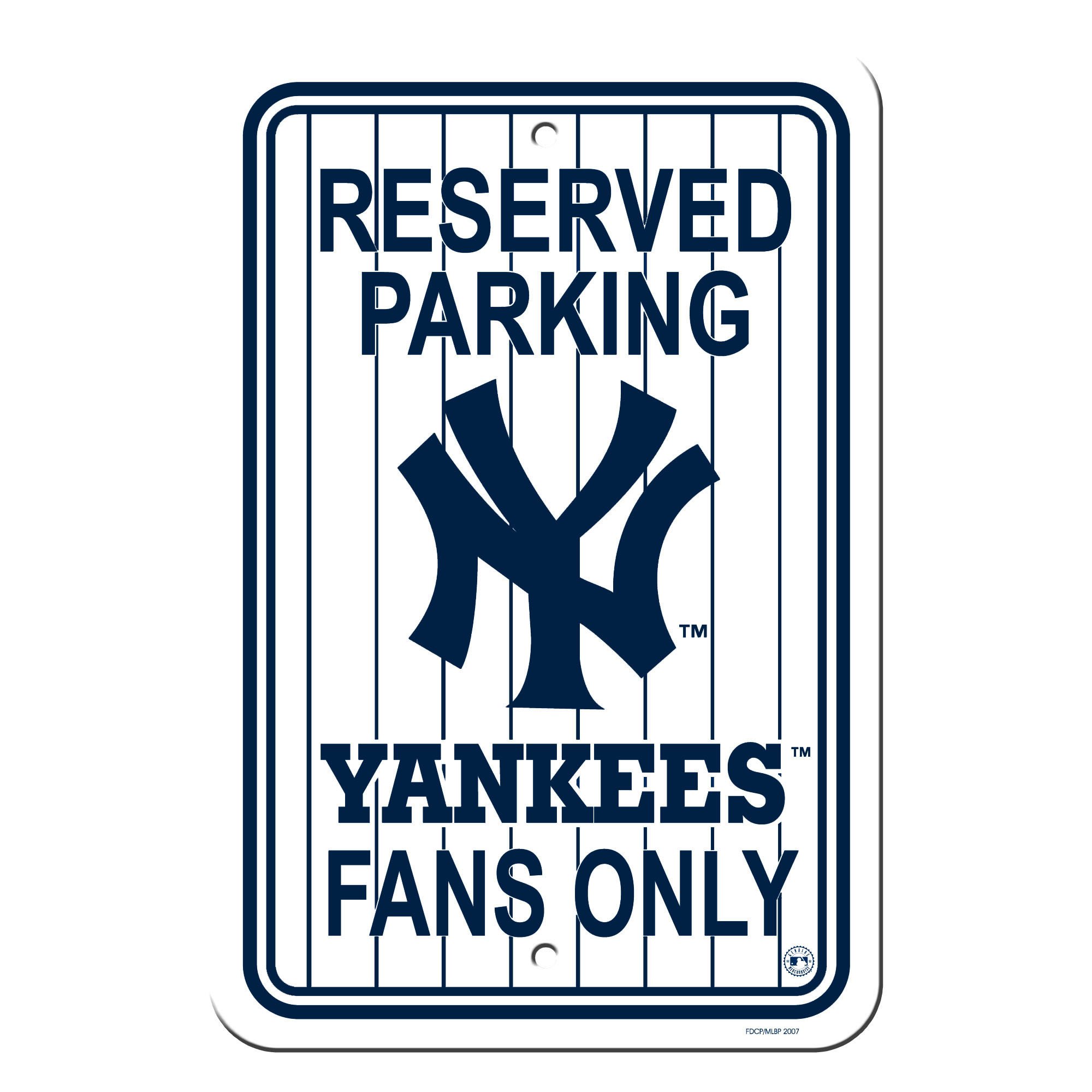 New York Yankees Sign Reserved Parking Sign 12x18" - Pinstripes