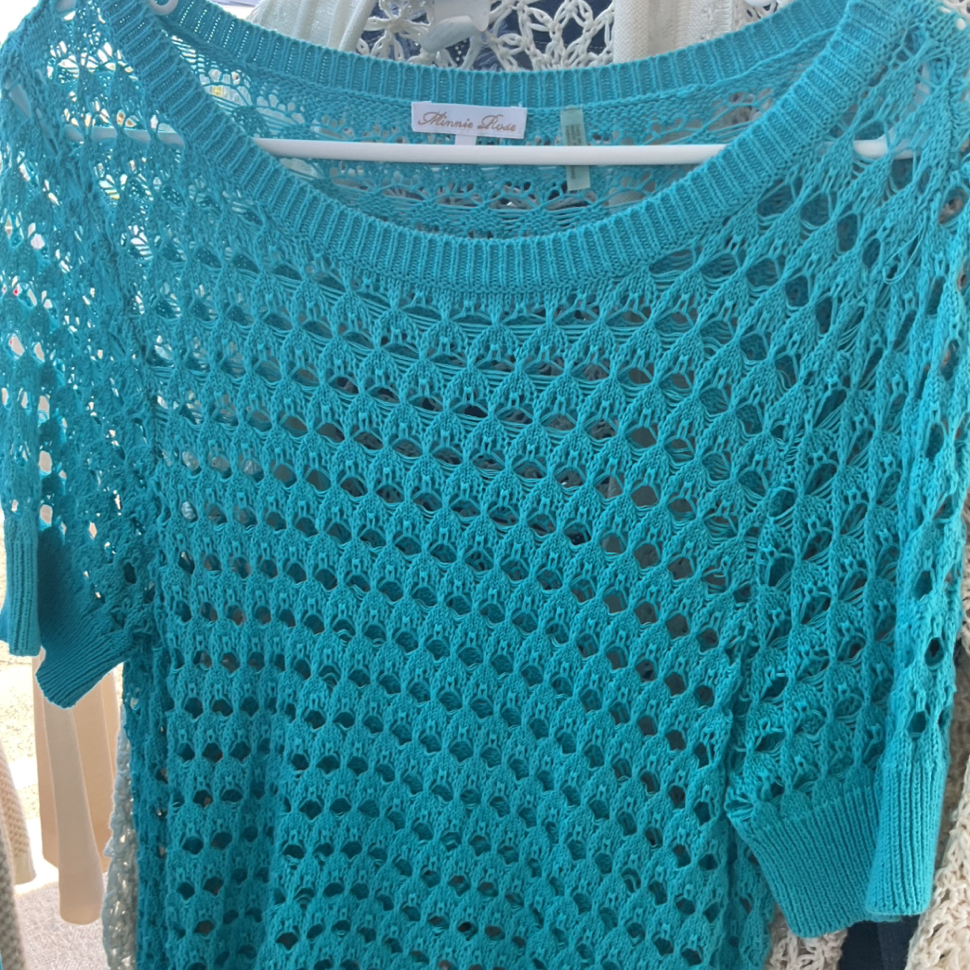 Blue Knit Cover Up