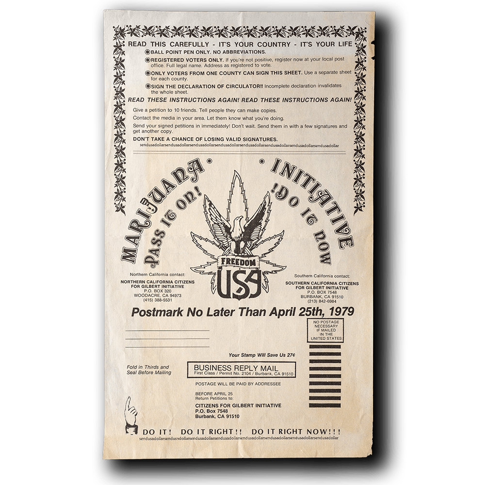 Gilbert Initiative -- 1979 Petition [Counterculture Ephemera]