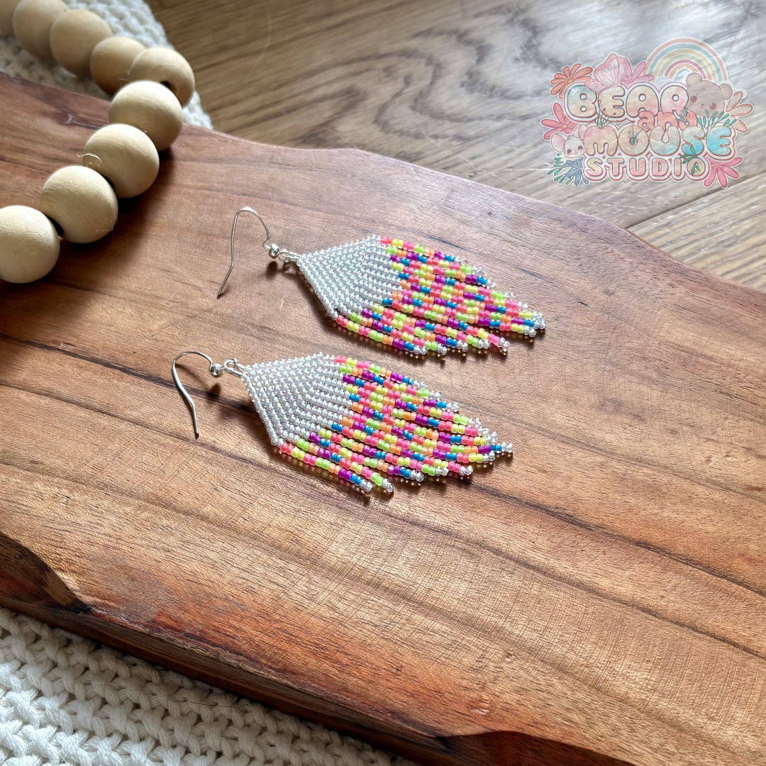 Rainbow Confetti Fringe Earrings preview image