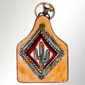 AD Leather Key Chain Southwest Cactus Daisy