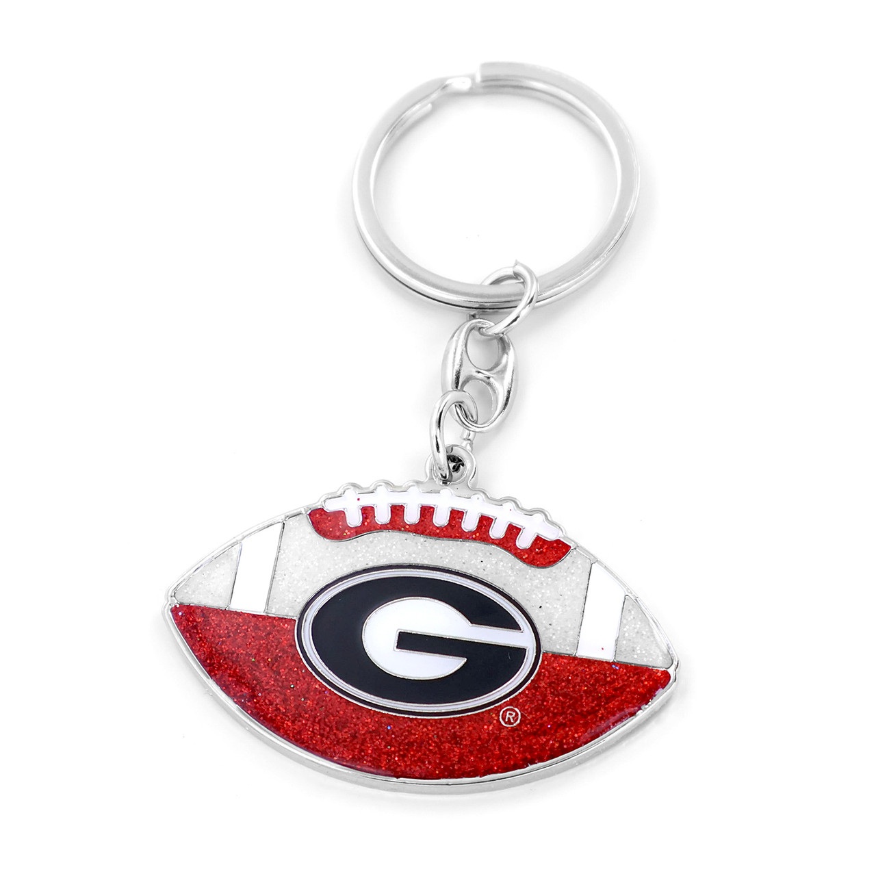 Georgia Bulldogs Glitter Football Keychain