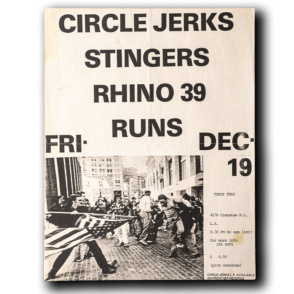 Circle Jerks -- December 1980 [Handbill]