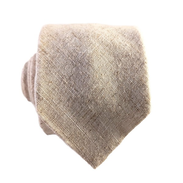 Cream Textured Solid Hidden Pocket Tie