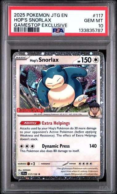 2025 POKEMON JTG EN-JOURNEY TOGETHER #117 HOP'S SNORLAX GAMESTOP EXCLUSIVE