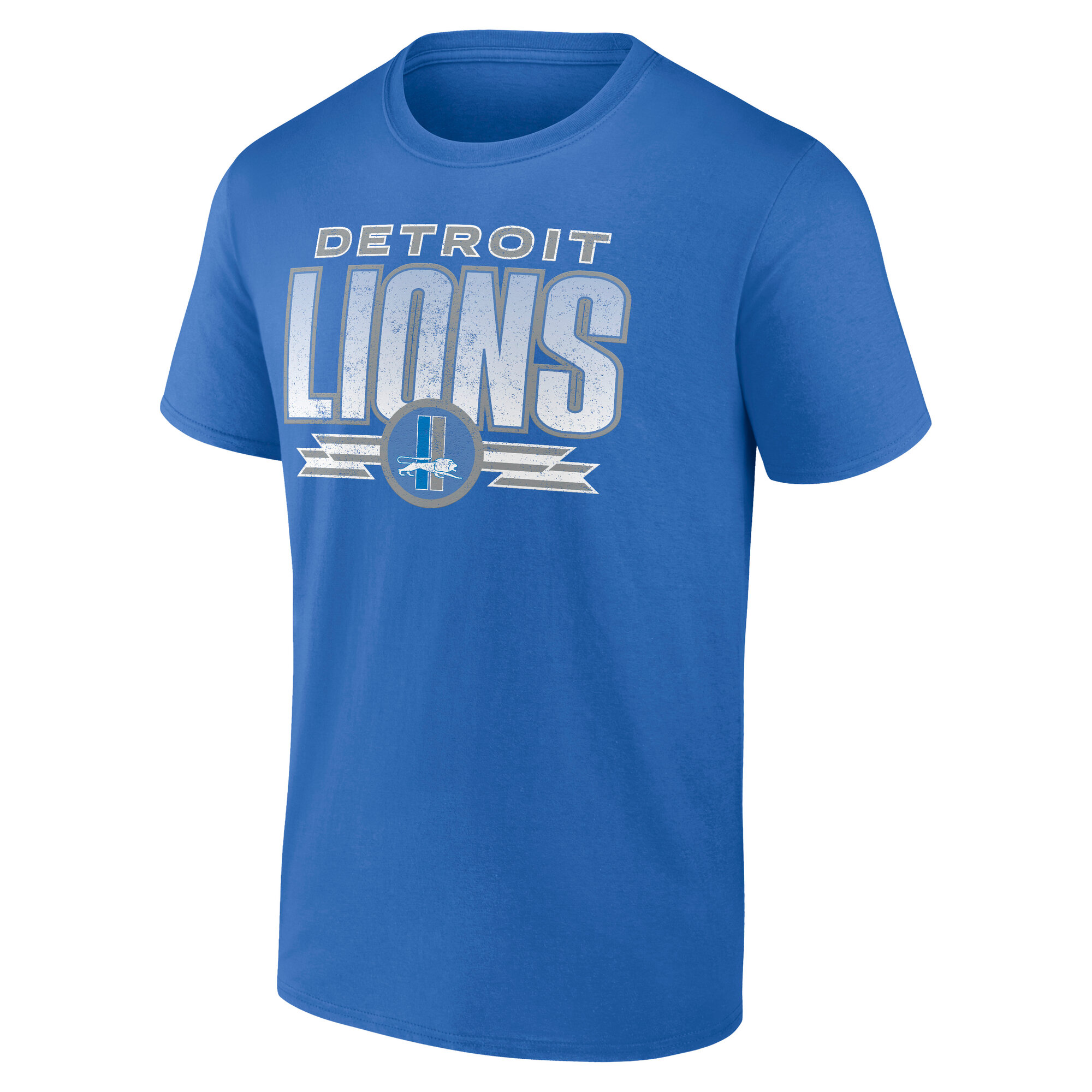 Detroit Lions Light Blue Distressed Fanatics Shirt