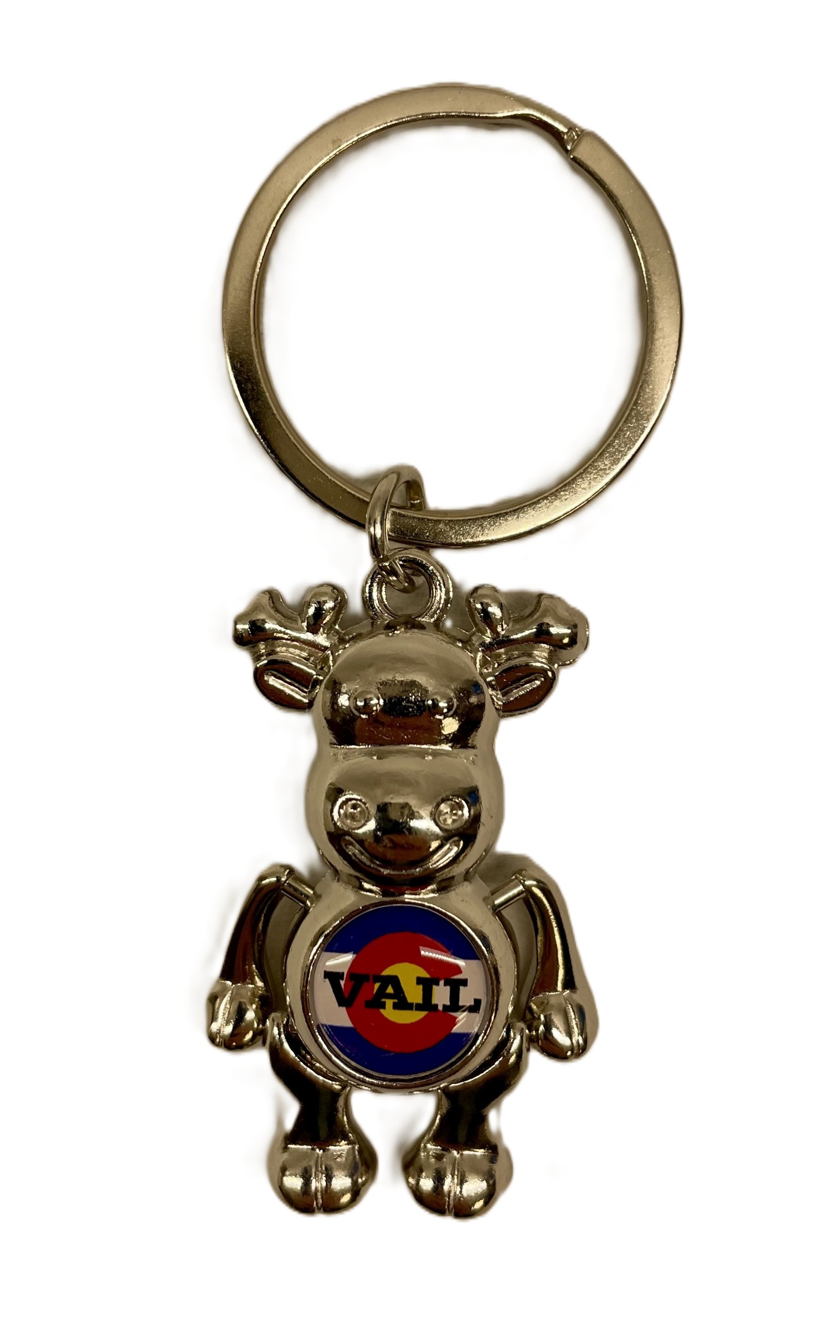 Silver Moose or Bear Dangly Keychain