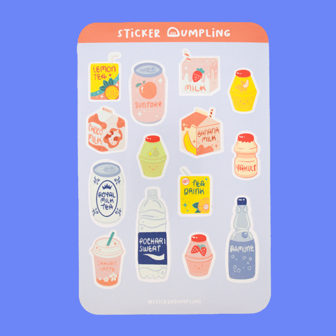 Asian Drinks Sticker Sheet