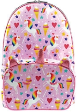 iscream Girls' Magical Unicorn Applique Accent 18" x 12.5" Backpack for School and Travel with Laptop Pocket