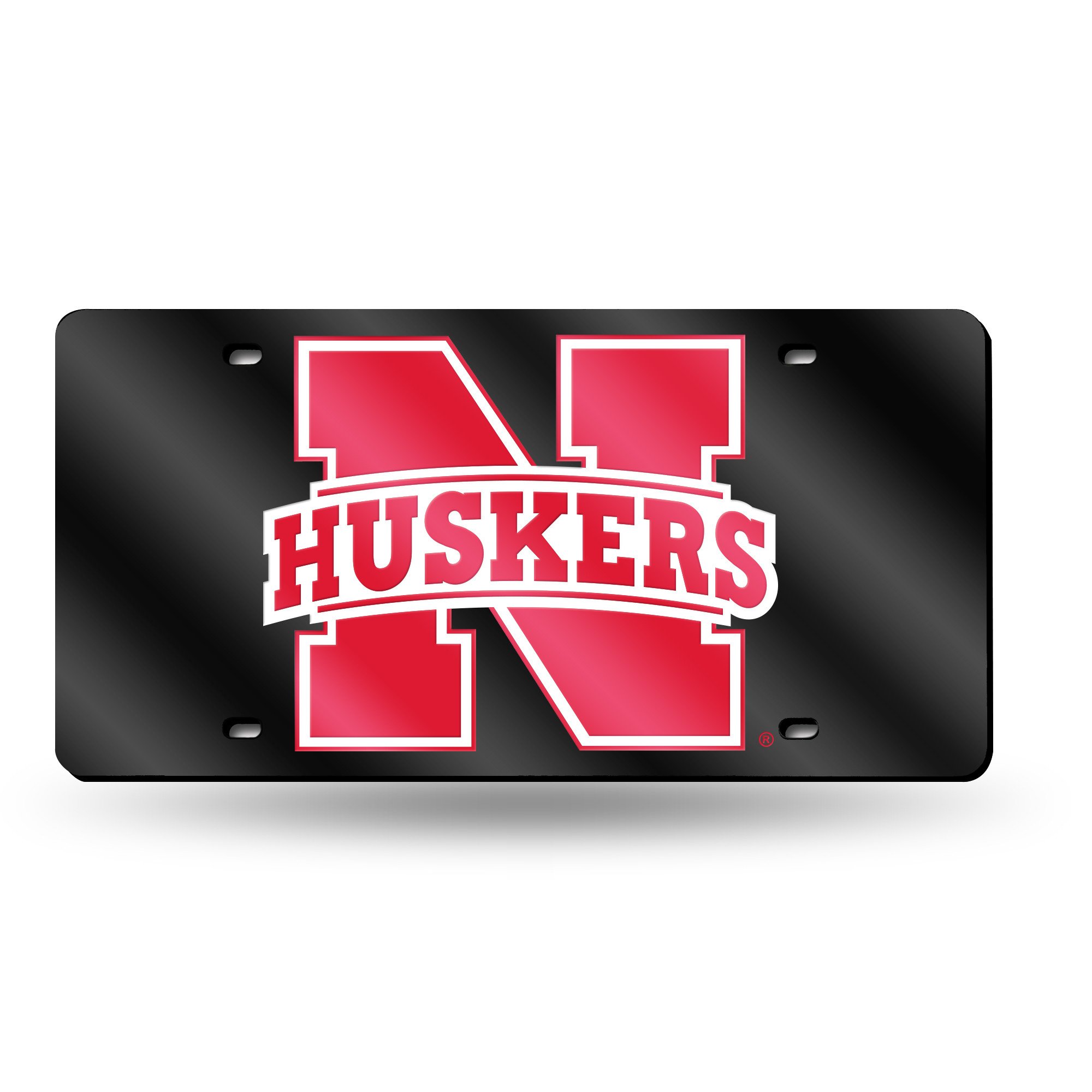 Nebraska Huskers Laser Cut Black License Plate