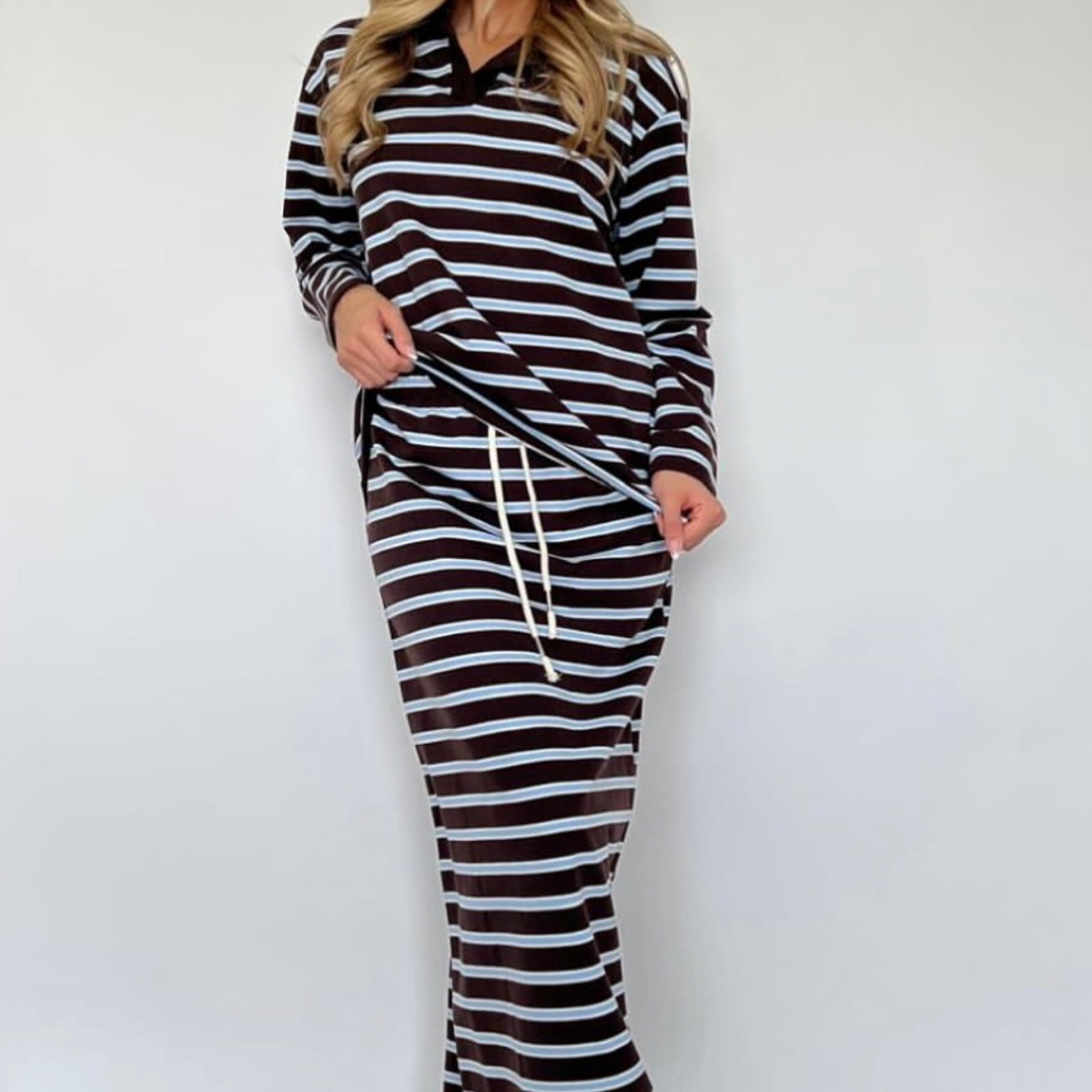 Brown and Blue Striped 2 piece in Brown And Blue — product photo