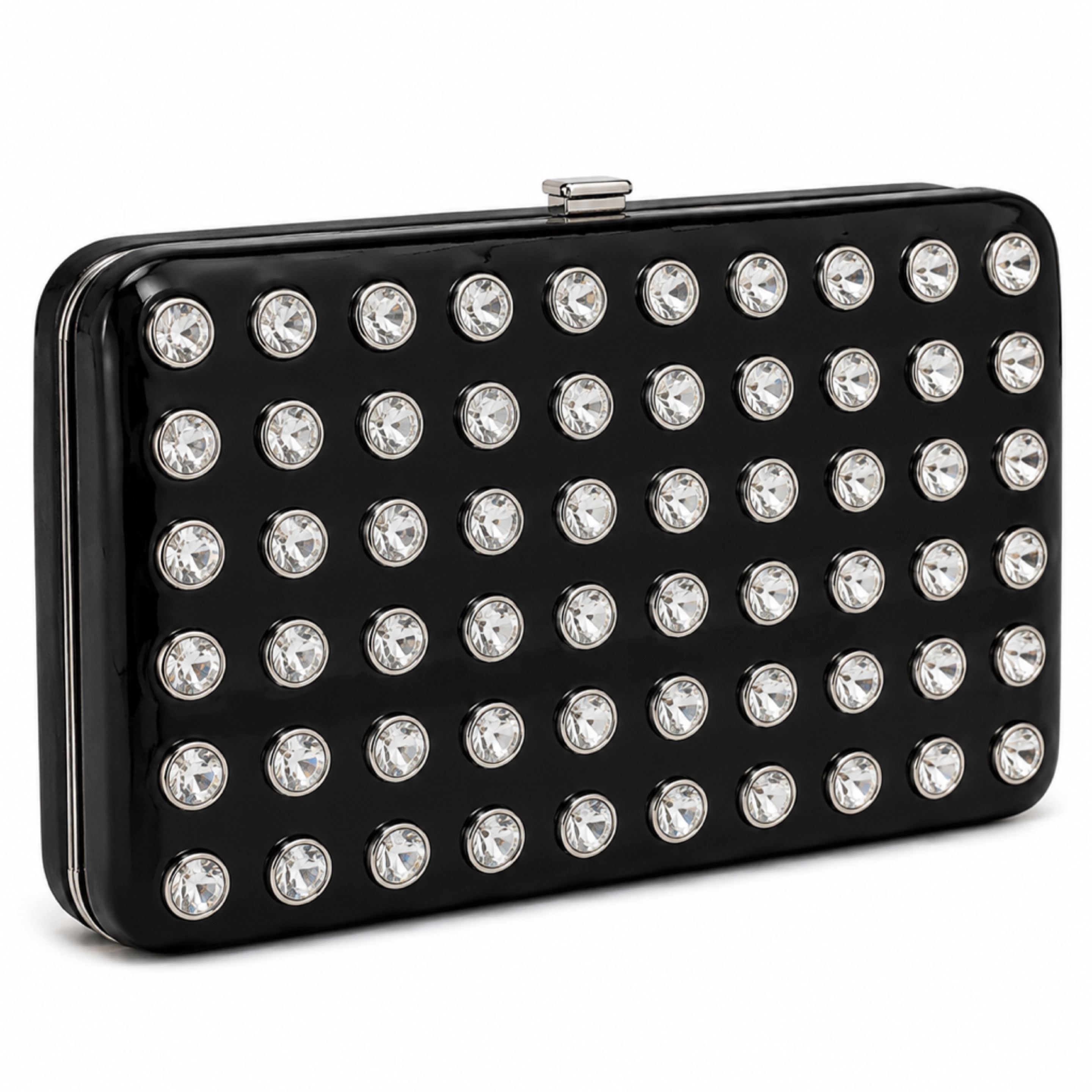 Rhinestone Glam Box Clutch Wallet
