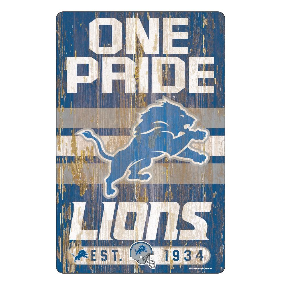 Detroit Lions Wood Slogan Sign 11x17"