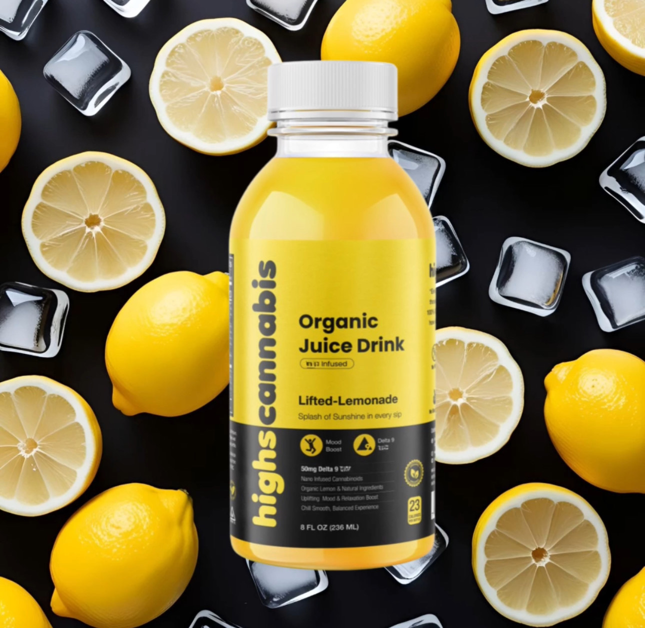 Highs Cannabis Organic Juice Drink 50mg - Lemonade