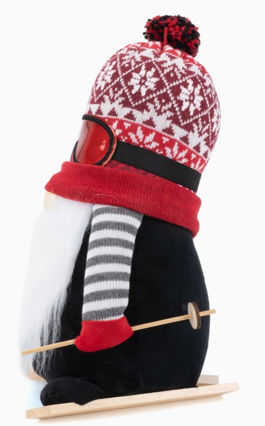 Skiing Gnome with Ski Poles