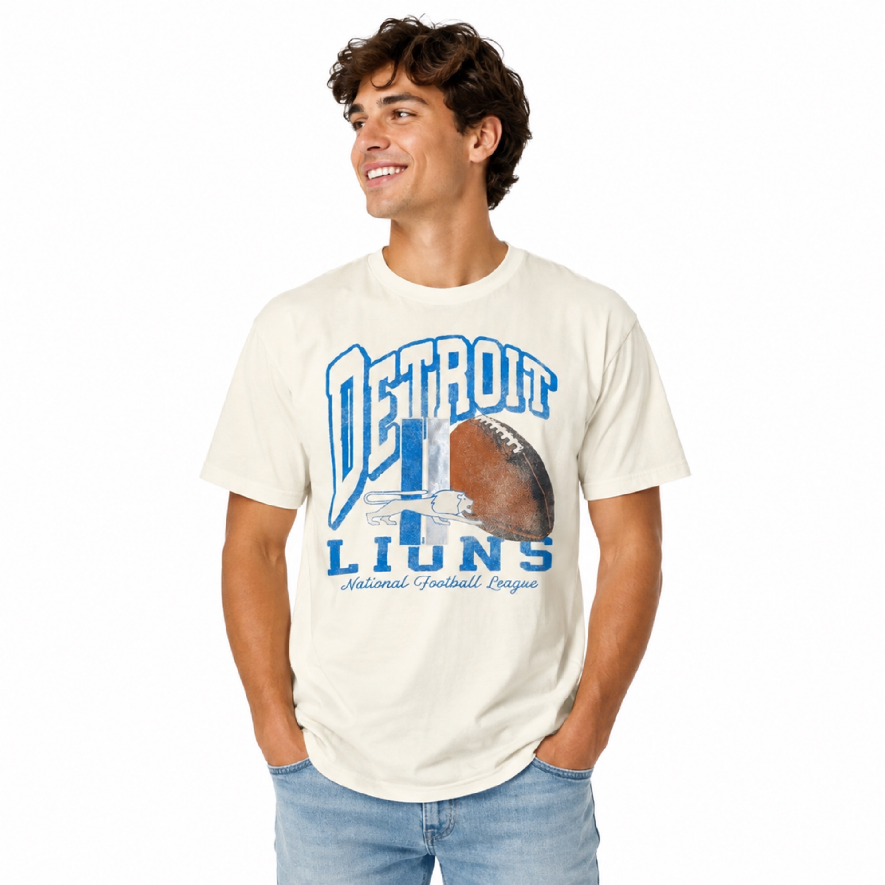 Detroit Lions Retro Natural Clock Management Shirt