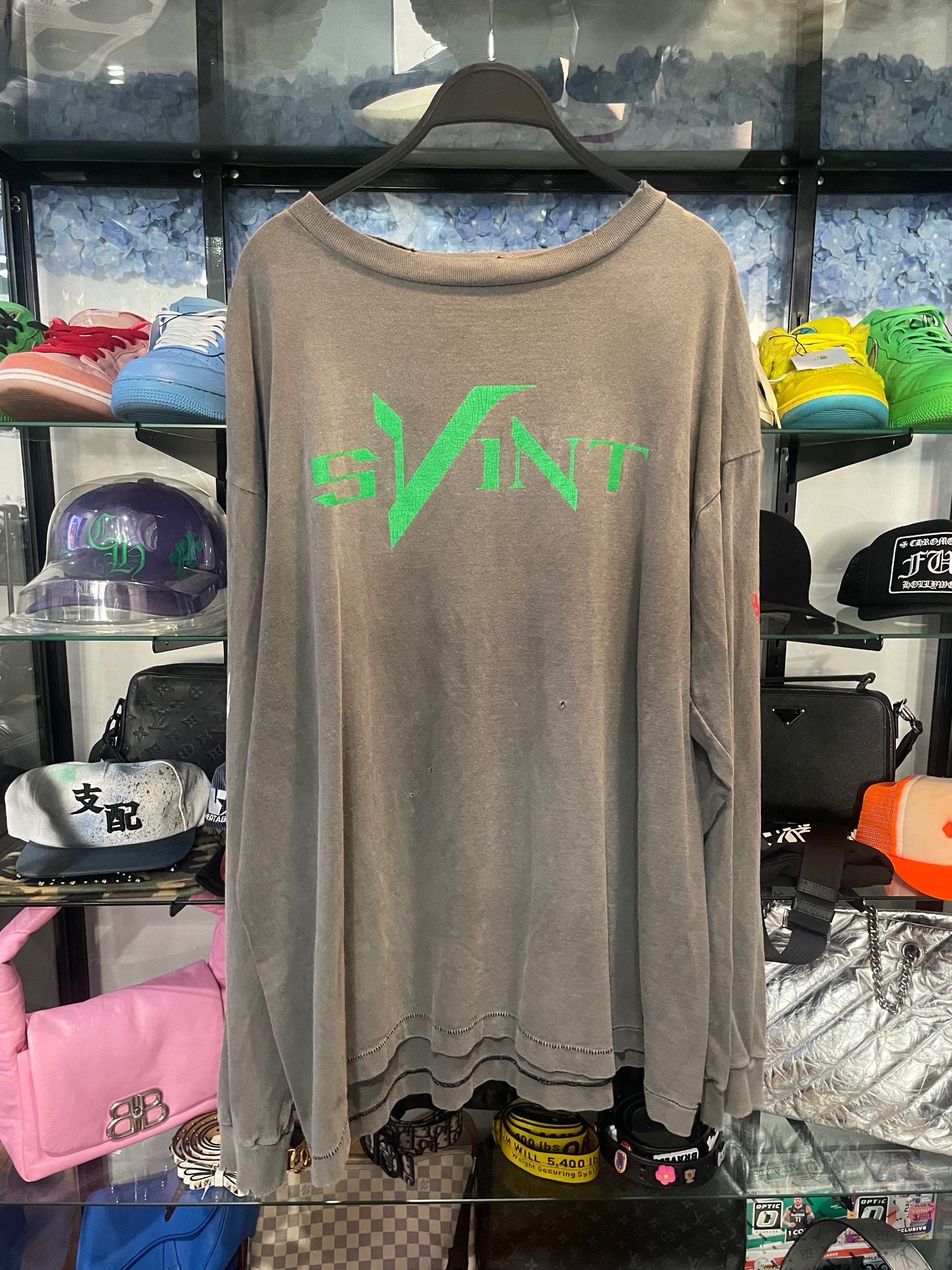 saint long sleeve grey and green size xxl (used)