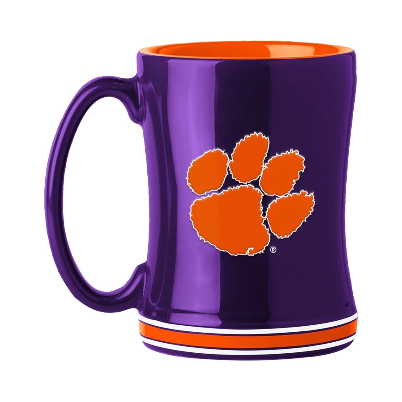 Clemson Tigers Sculpted Coffee Mug 14oz