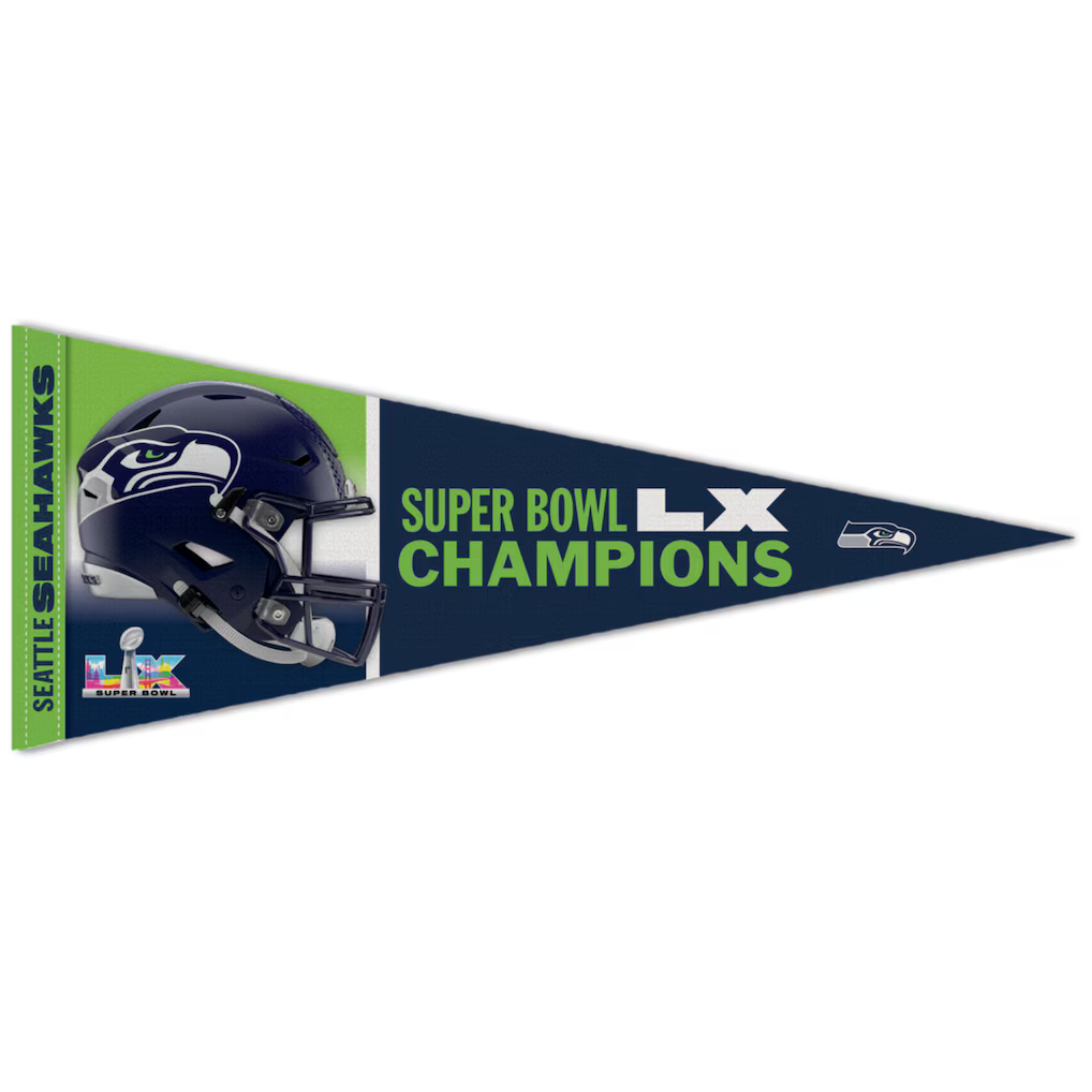 Seattle Seahawks Super Bowl LX Champions Premium Pennant 12x30"