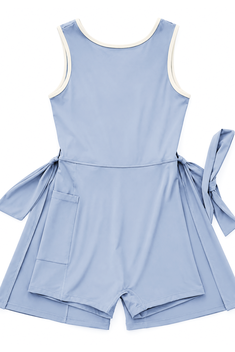 Plus Size Tube Smocked Bodice Tie Belt Skort Romper