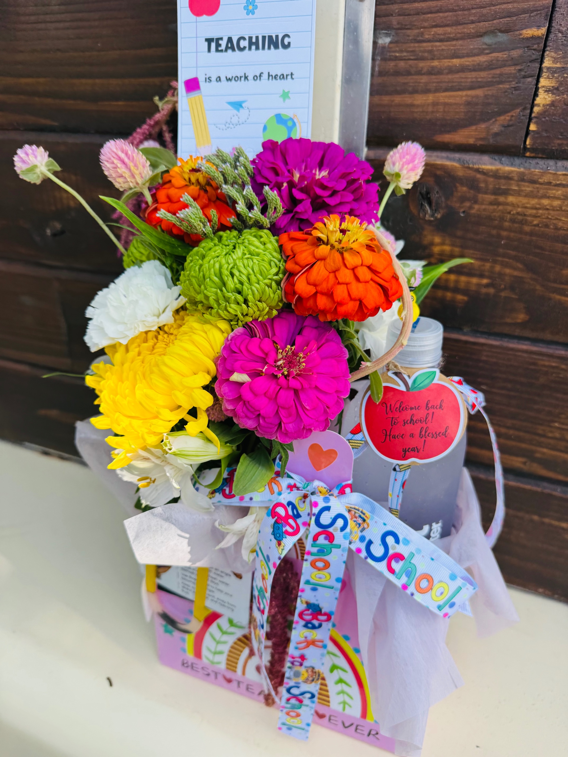 Back to school/ Teacher Appreciation Flower/Drink Bundle