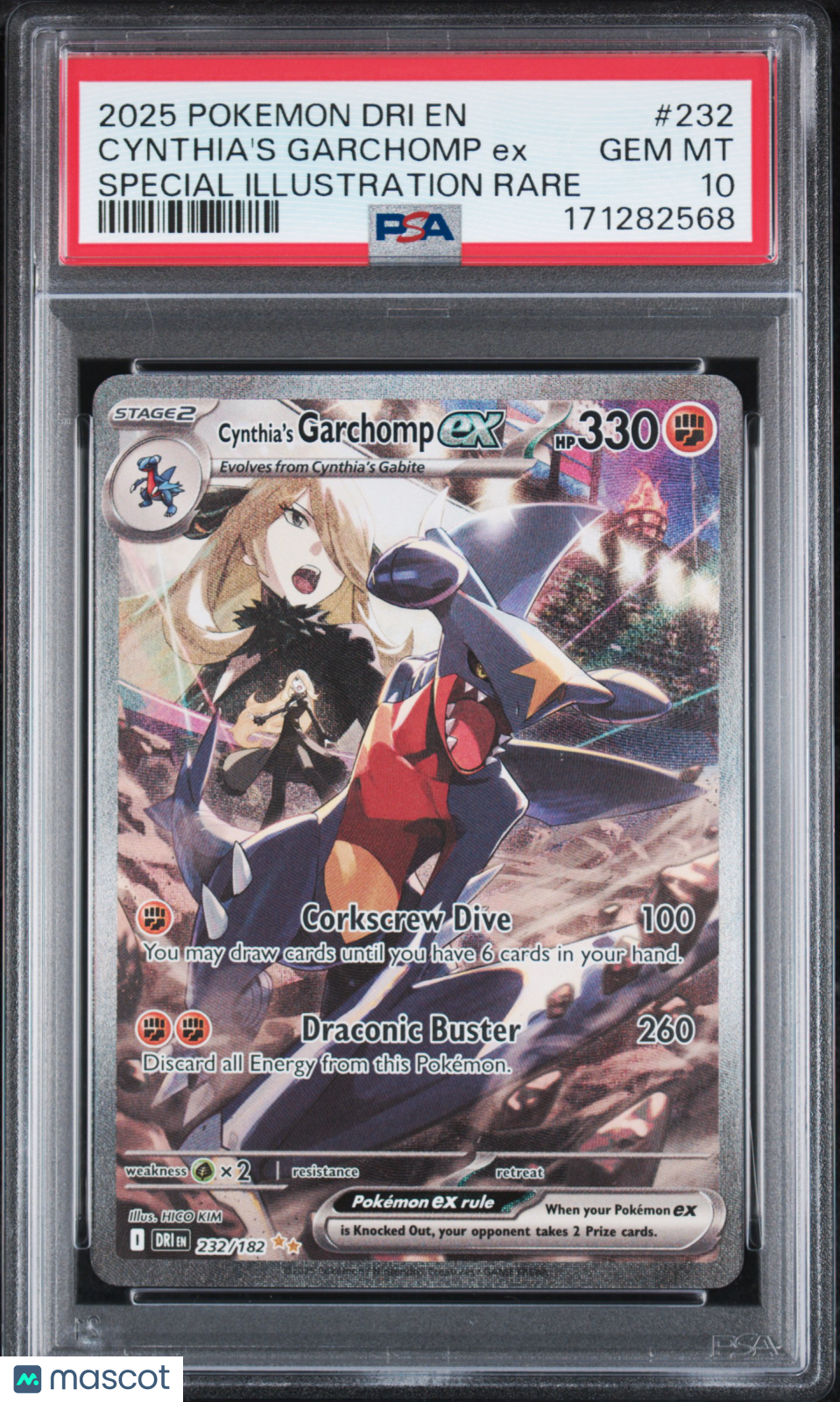2025 Pokemon Destined Rivals Cynthia's Garchomp EX SIR PSA 10