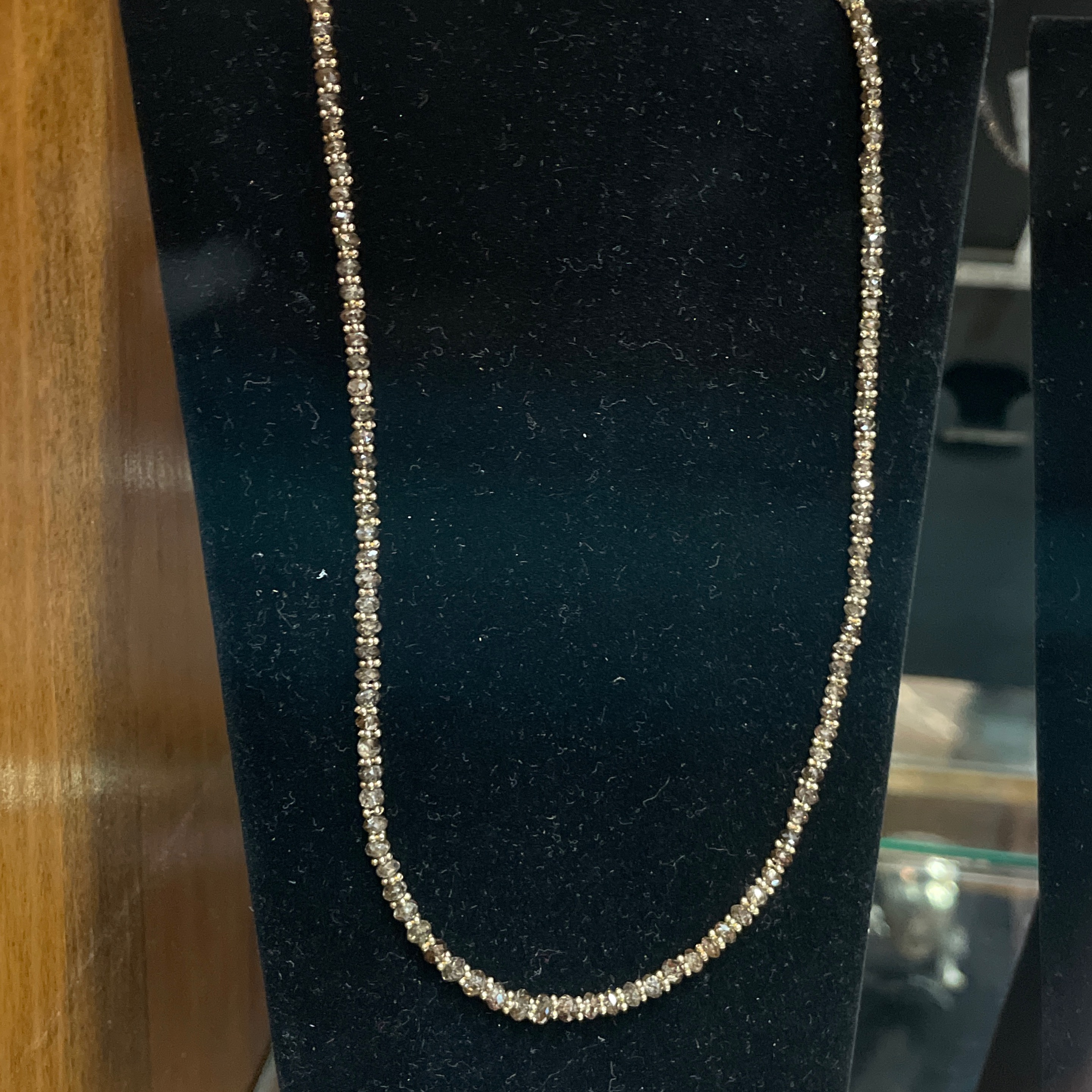 14k 18" YG and Champagne Diamond Necklace