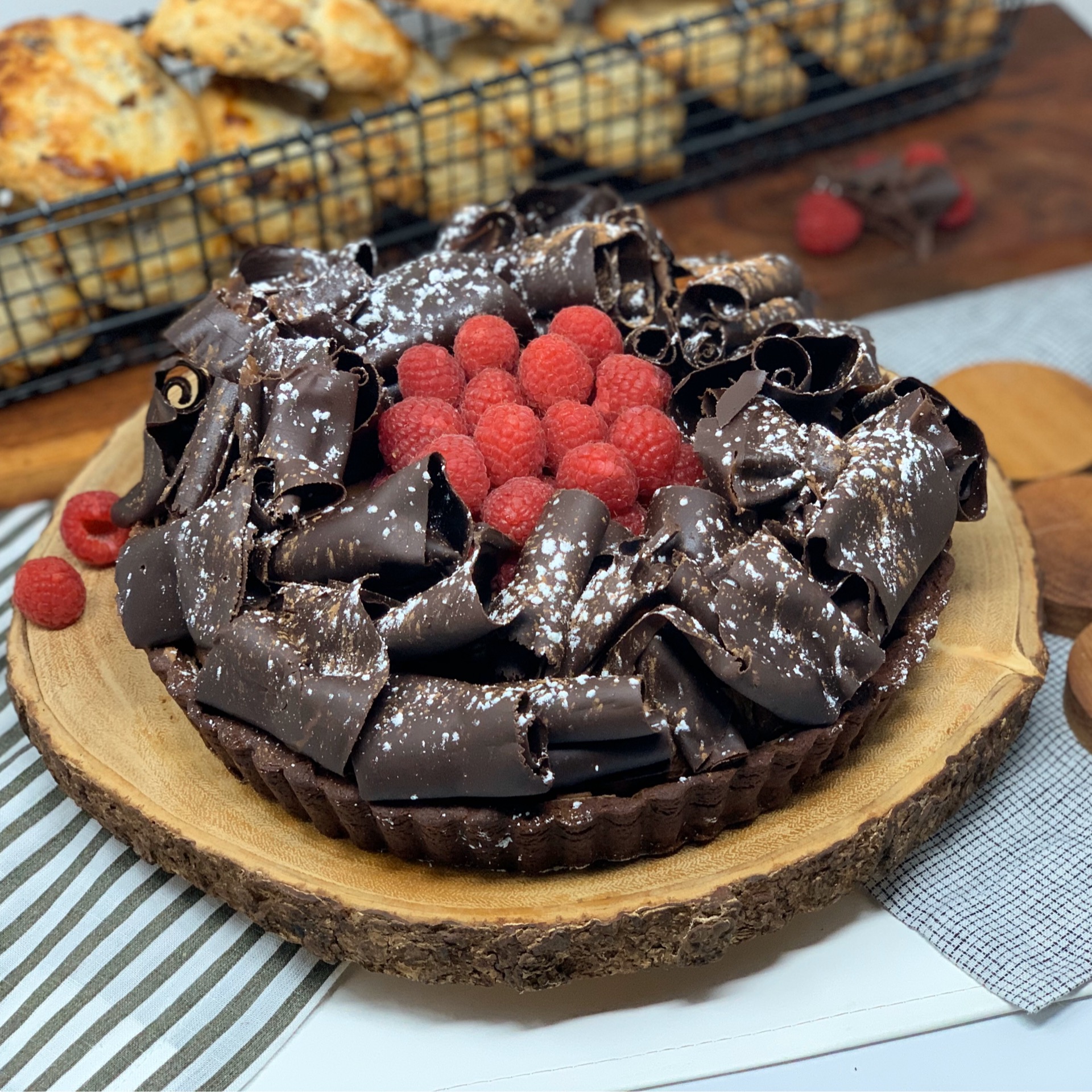 Chocolate Mousse Raspberry tart