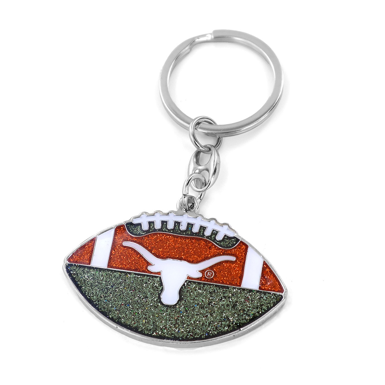 Texas Longhorns Glitter Football Keychain