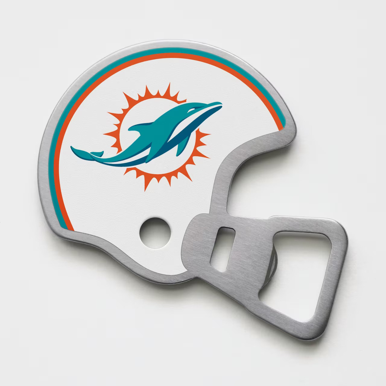 Miami Dolphins Magnetic Stainless Steel Helmet Bottle Opener